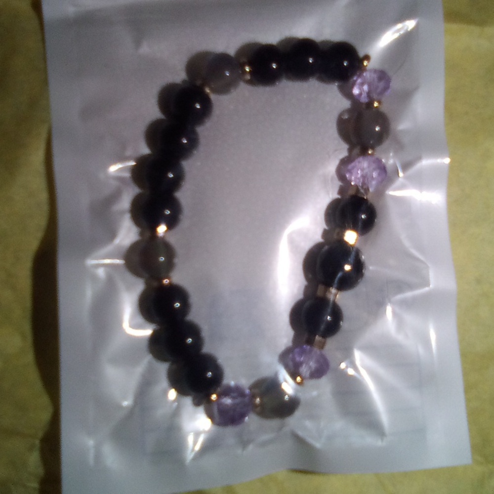 Cat Eye Galaxy Black Beaded Bracelet